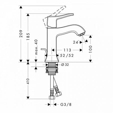 Смеситель для умывальника Hansgrohe 31077000