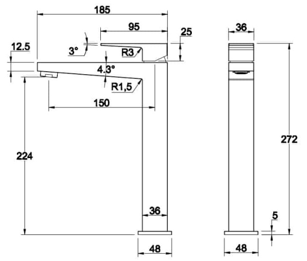 Смеситель для раковины OMNIRES Fresh FR7112MCR