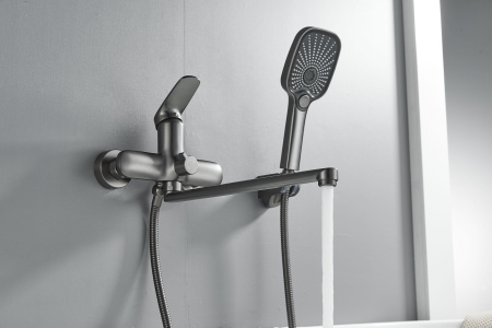 Смеситель для ванны Shevanik S8522T, оружейная сталь