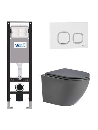 Комплект инсталляции с унитазом Weltwasser AMBERG 350 + MERZBACH 041 MT-GR + AMBERG RD-WT