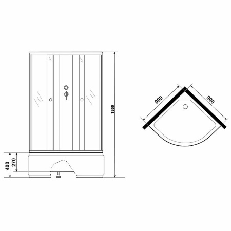 Душевая кабина Niagara Eco 90x90 NG-7308-14BK без гидромассажа