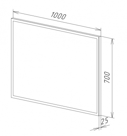 Зеркало Континент Frame Black LED 100x70