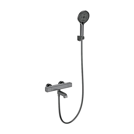 Смеситель для ванны с душем и термостатом WONZON & WOGHAND, Темный графит (WW-B2016-A1-BGG)