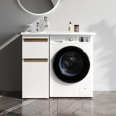 M85AFSX0402WG X-Joy База под столешницу для стиральной машины, напольная, 40 см, 2 ящика, белый глянец