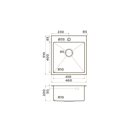 Кухонная мойка Omoikiri Akisame 46-GB нерж. сталь/графит 4997012