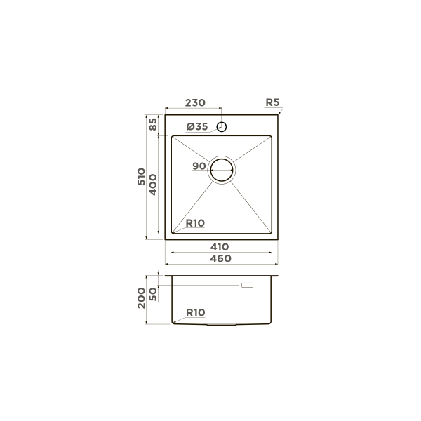 Кухонная мойка Omoikiri Akisame 46-GB нерж. сталь/графит 4997012