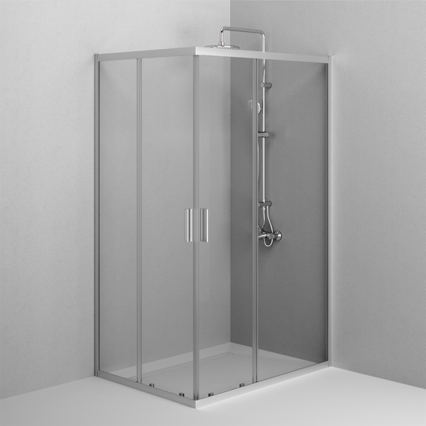 W90G-403-120290-MT Gem Душевое ограждение AM.PM прямоугольн.,раздвиж.двери 120x90 хром мат.,стекло прозрачное