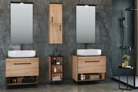 Зеркало ORKA Knidos 55 с подсветкой, черный