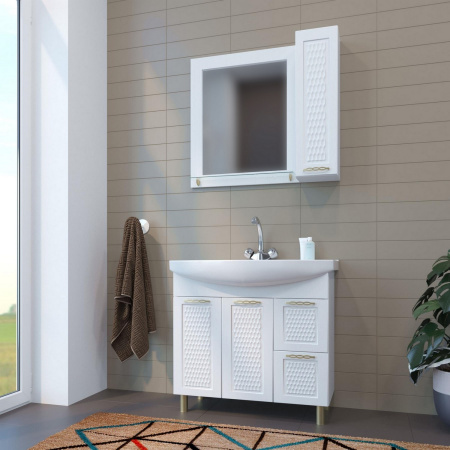 Тумба д/ванной MIXLINE "Ладога-85"  под ум.Элеганс-85 белая (539853)