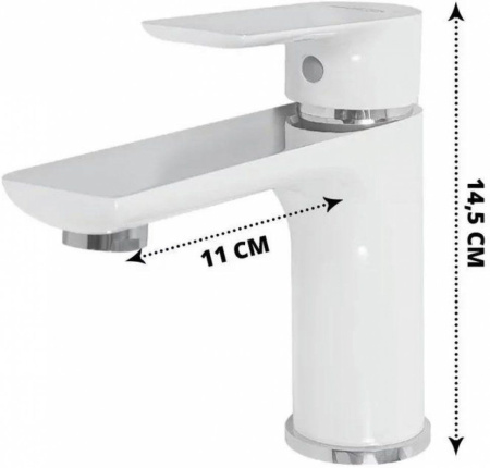 Cмеситель для раковины Hansberge H1099 Белый хром
