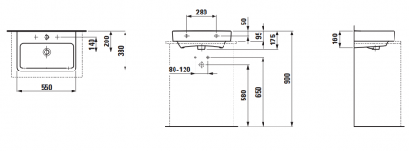 Умывальник Laufen Pro S 8179580001041 55x38x9