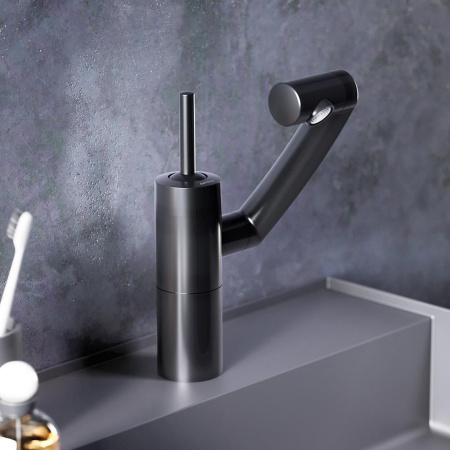 290217364 Arc Смеситель для умывальника Damixa, поворотный излив 186 мм (черный)