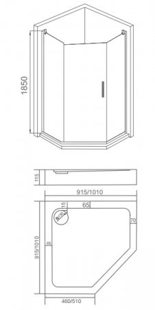 Душевой уголок Good Door PANDORA PNT-100-С-CH прозрачное стекло