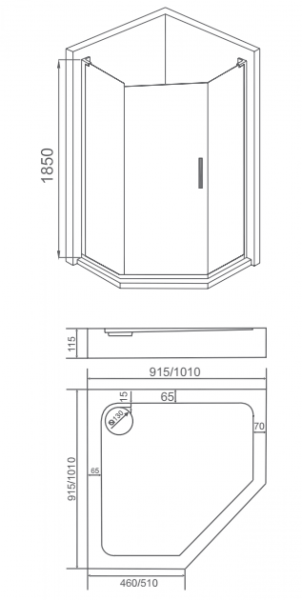 Душевой уголок Good Door PANDORA PNT-90-С-CH прозрачное стекло