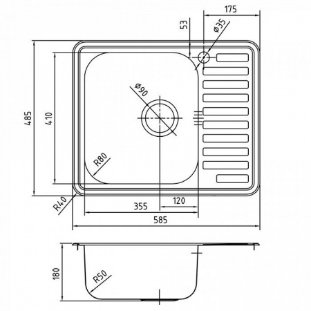 Кухонная мойка IDDIS Strit S STR58SLi77 58.5х48.5