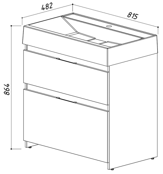 Тумба под умывальник Belux Сидней Н 80-02 Бетон Чикаго светло-серый