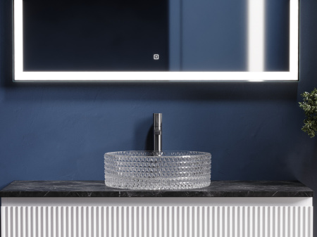 Умывальник чаша накладная круглая Ceramicanova Cristal 360*360*112мм, прозрачная, CN6062