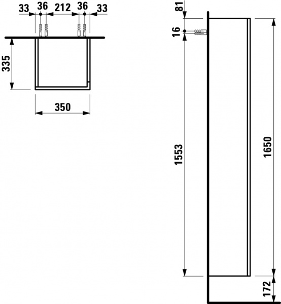 Шкаф-колонна Laufen Kartell by laufen 4082870336401 35x33x165