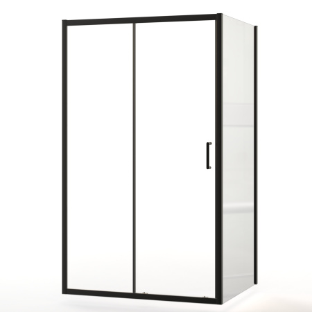 Душевой уголок AQUABATH ATLAS AB-11C-1280-2000-BK (120x80, черный матовый, прозрачное стекло)