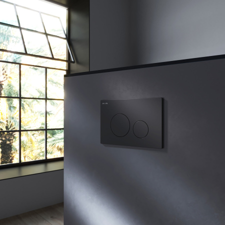 IS49038.111700 Комплект инсталляция с клавишей Pro L черн мат с подвесным  унитазом Awe FlashClean с сиденьем м/лифт