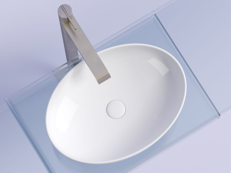 Умывальник чаша накладная овальная Ceramicanova Element 502*363*145мм, белый, CN6056