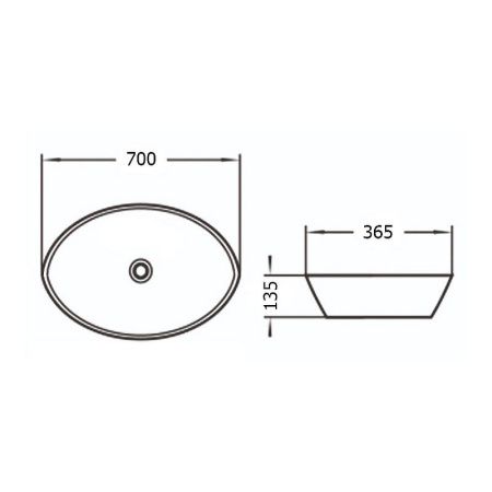 Раковина SantiLine SL-1078 70х37 белая