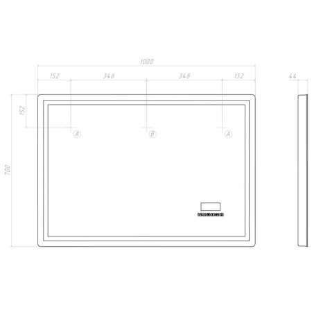 Зеркало VIGO Geometry Media voice 1000