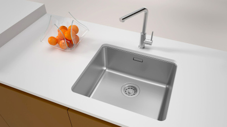 Мойка Paulmark YUNI 49 UNI YU49-BS 490х440х200 мм, нержавеющая сталь, нержавеющая сталь