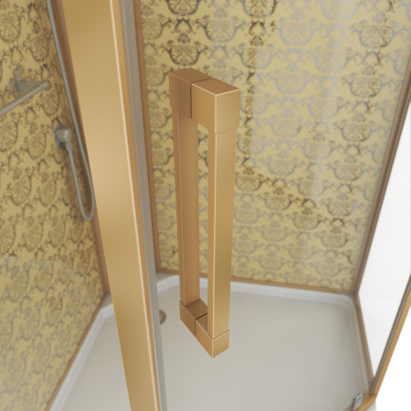 Душевая кабина Niagara Luxe NG-7717GBK (100x100х210) низкий поддон(15см),дверь распашная,стенки золото,без крыши,4 места