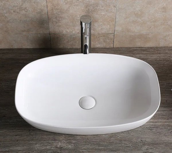 Раковина CR0063 накладная, белая, прямоугольная 600х385х135 Ceruttispa