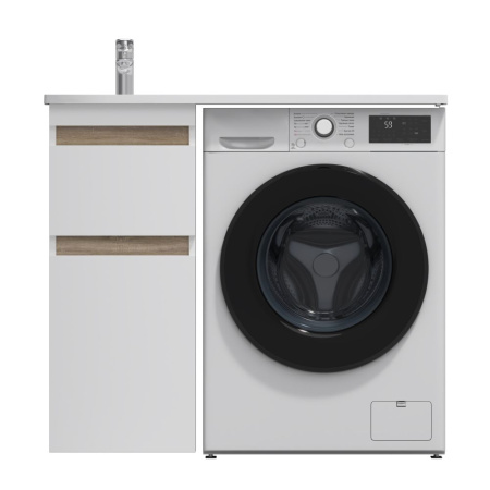 M85AFSX0402WG X-Joy База под столешницу для стиральной машины, напольная, 40 см, 2 ящика, белый глянец