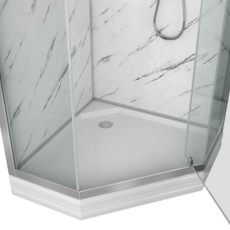 Душевая кабина Niagara Luxe NG-7702DM (100x100х210) низкий поддон(15см),дверь распашная,стенки мрамор,3 места