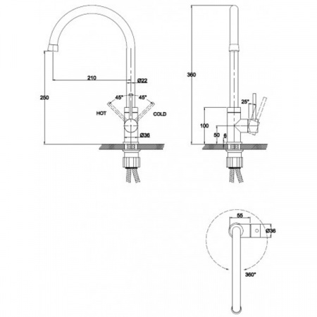 Смеситель для мойки Kaiser Merkur 26344