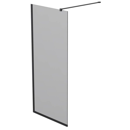 Душевая перегородка, ограждение Reflexion RX20090TBL-16 Walk in 200x90см, тонированное закаленное стекло 8мм, черный профиль