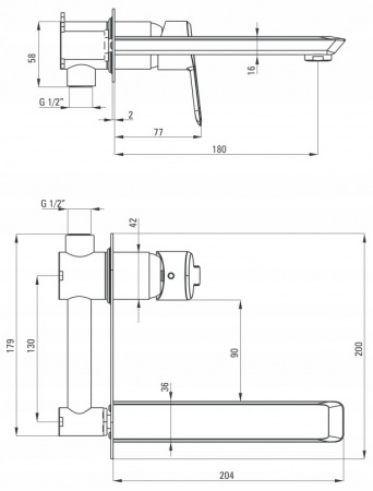 Смеситель для умывальника Deante Arnika Nero BQA N54L