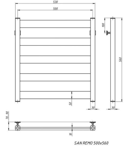 Полотенцесушитель Stinox San Remo водяной 50x60