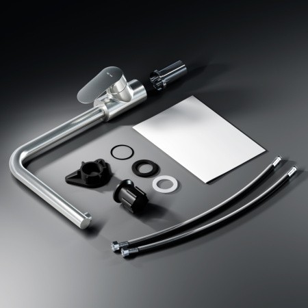 F8005011 Like, Смеситель для кухни AM.PM L-образный излив, сатин