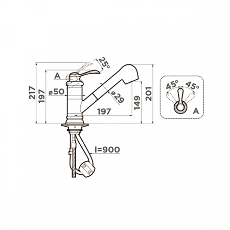 Смеситель для мойки Omoikiri Kakogava-S-AC 4994295