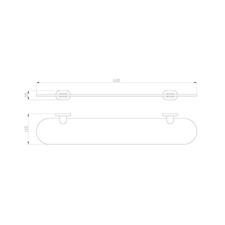 Стеклянная полка для ванной WONZON & WOGHAND, Глянцевое золото (WW-8427-LG)