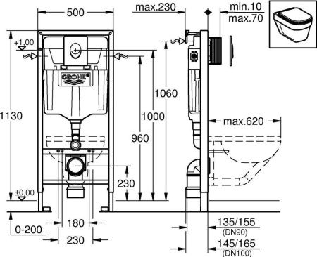 Инсталляция для унитаза Grohe Rapid SL 38750001