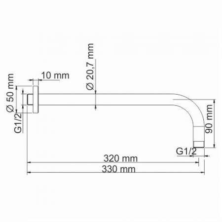 Настенный верхний излив для душа Wasserkraft A097