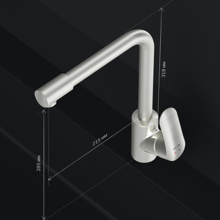 F8005711 Like, Смеситель для кухни AM.PM с каналом для питьевой воды, L-излив, сатин