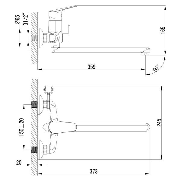 Смеситель Lemark Partner LM6551C универсальный