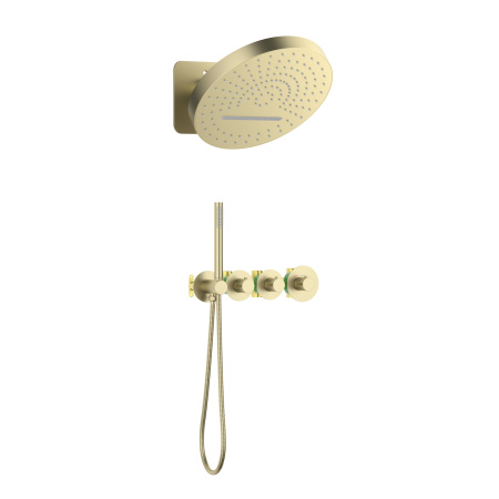 Встраиваемая душевая система с термостатом TIMO Saona SX-2329/17SM, матовое золото