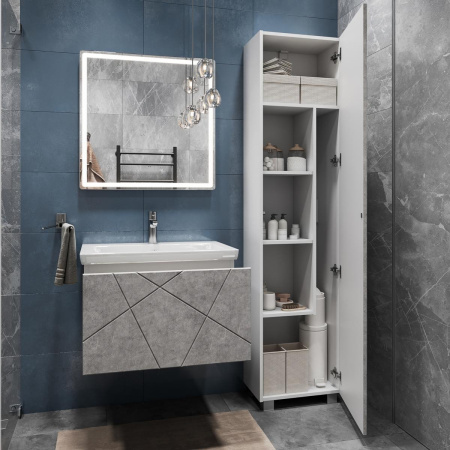 Тумба под раковину подвесная VIGO Geometry 033 бетон, 60 см