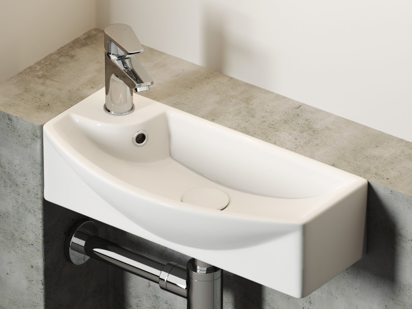 Умывальник подвесной прямоугольный с крепежом Ceramicanova Element 455*220*130мм, Белый, CN6038R