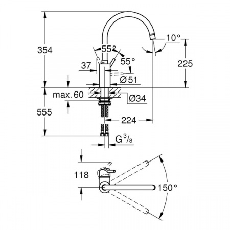 Смеситель для мойки Grohe Concetto 32661003 (хром)