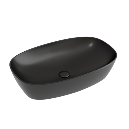 Умывальник чаша накладная овальная Ceramicanova Element 600*380*138мм, Черный матовый, CN6049MB