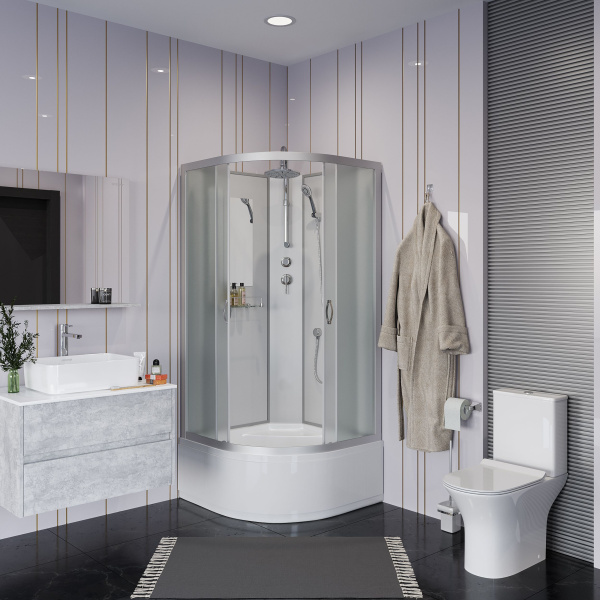 Душевая кабина Niagara Classic NG-2307-14BKT (80х80х210) высокий поддон(40см),стекло матовое