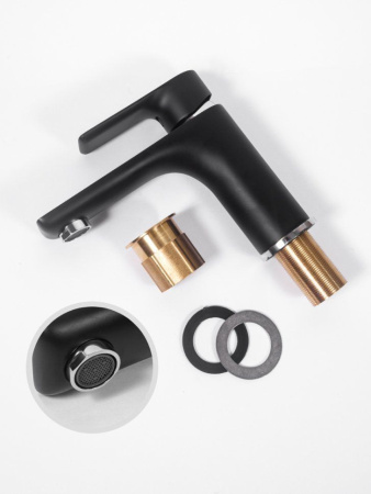 Cмеситель для раковины Hansberge H1099 Черный хром